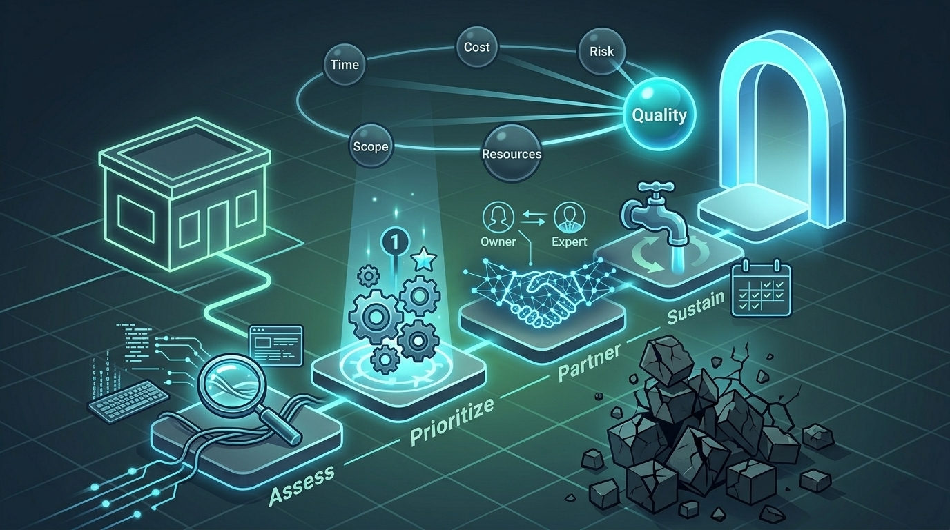 Abstract illustration representing a small business website accessibility roadmap.