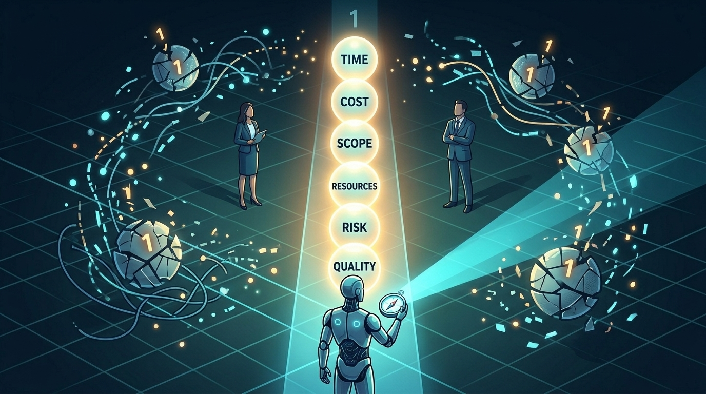 Abstract illustration representing a single ranked list amid competing demands.