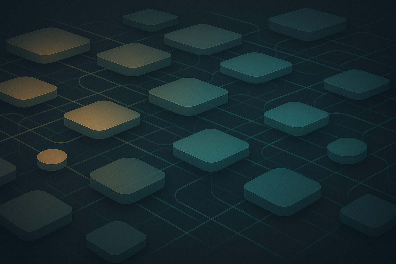 Abstract illustration of the Teach, Try, Show, Revise communication cycle and learning flow.
