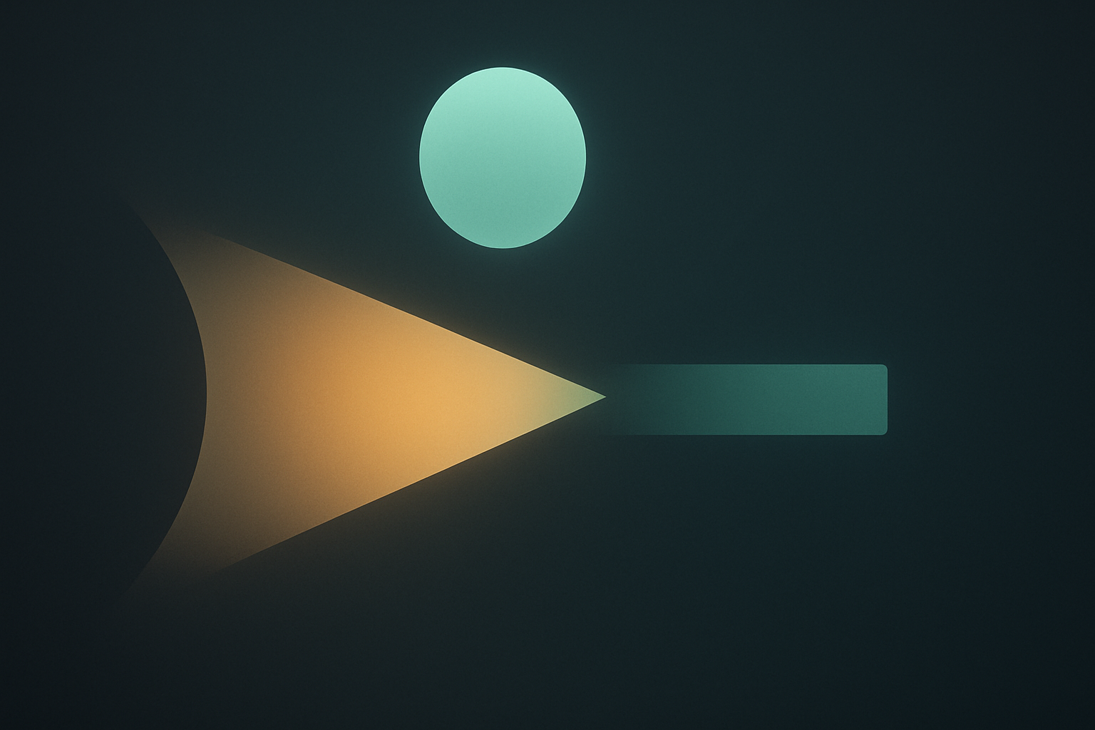 Abstract digital illustration showing a personal mission statement acting as a decision filter.